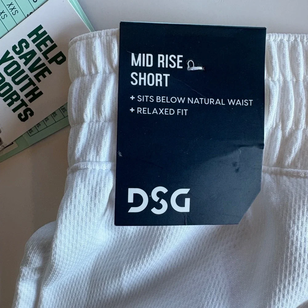 DSG Girls‎ Performance Mid Rise Shorts White Black Stripe Size XL 16 NWT